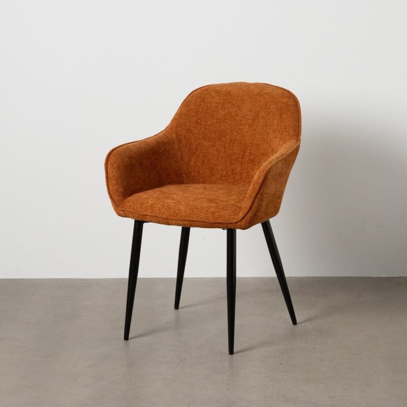 Chaise Marron Tissu-Métal Ixia 61 cm