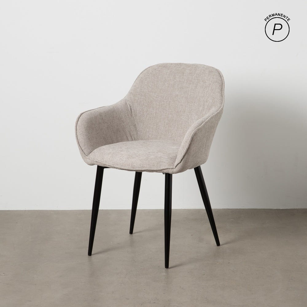 Chaise Gris Tissu-Métal Ixia 61 cm