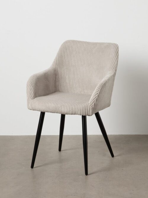 Chaise Beige Tissu-Métal Ixia 57 cm