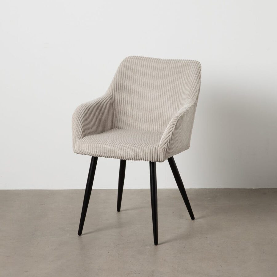 Chaise Beige Tissu-Métal Ixia 57 cm