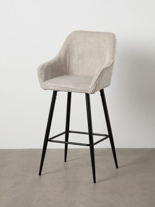 Tabouret Beige Tissu-Métal Ixia 54 cm