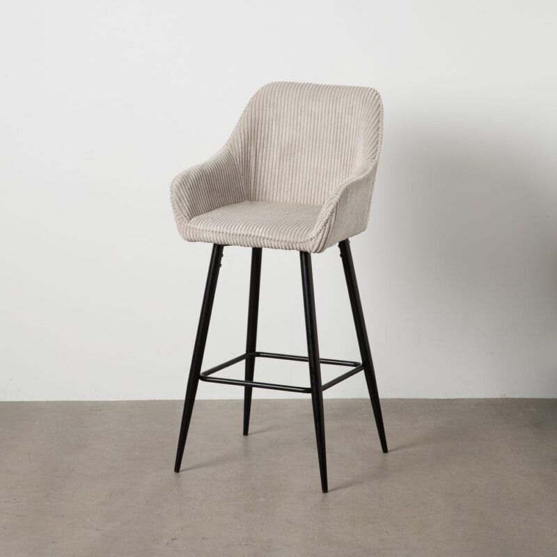Tabouret Beige Tissu-Métal Ixia 54 cm