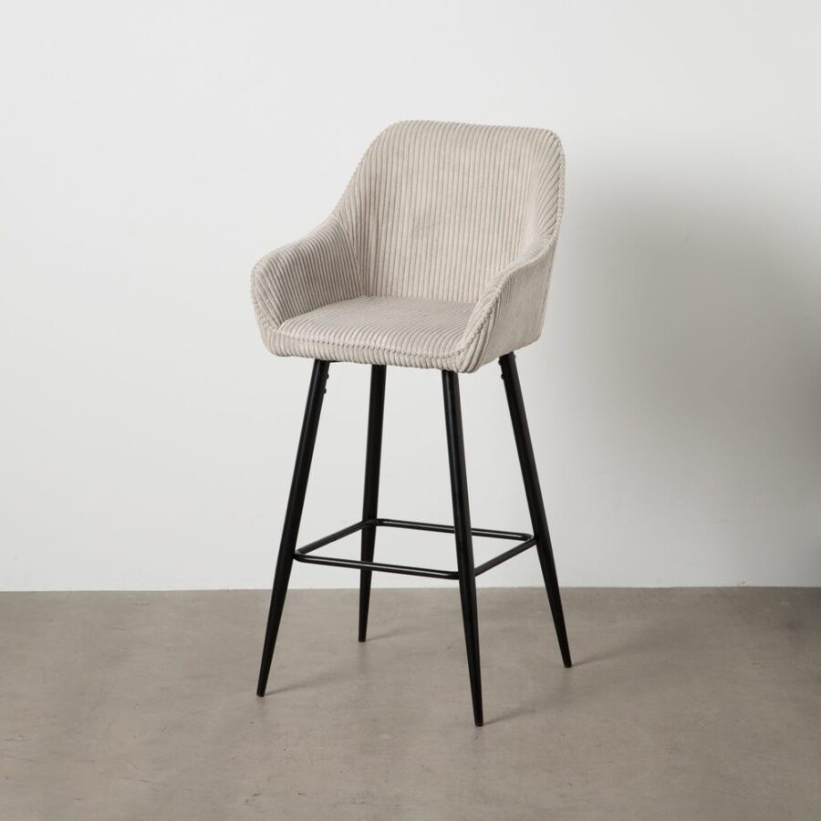 Tabouret Beige Tissu-Métal Ixia 54 cm