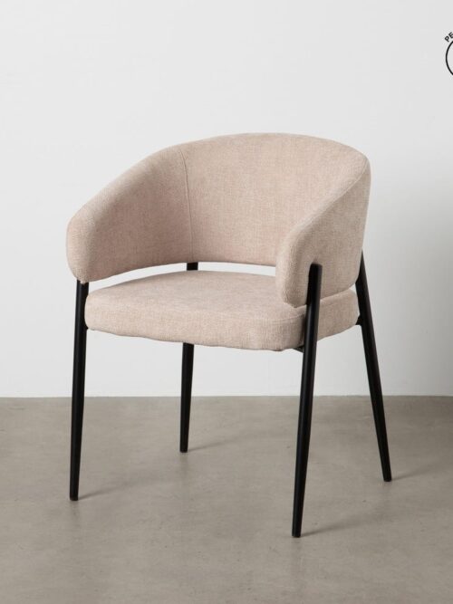 Chaise Beige Tissu-Métal Ixia 60 cm