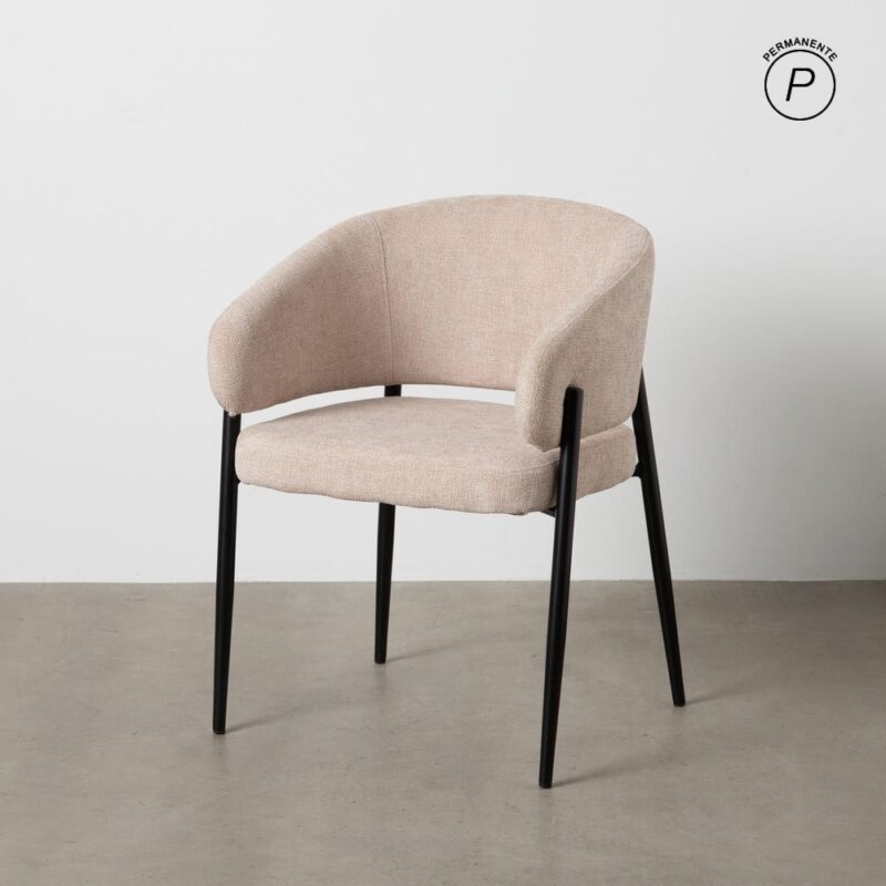 Chaise Beige Tissu-Métal Ixia 60 cm
