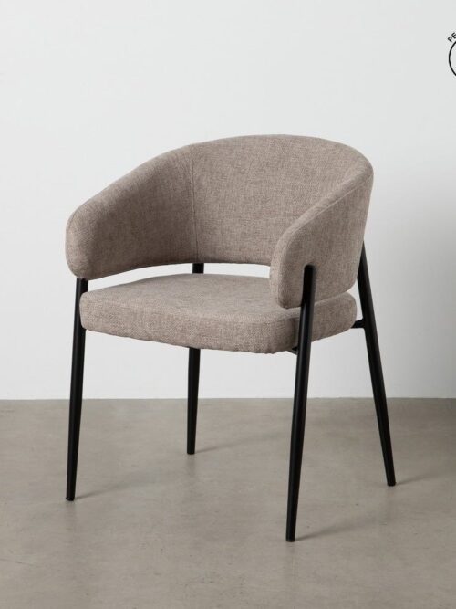 Chaise Taupe Tissu-Métal Ixia 60 cm