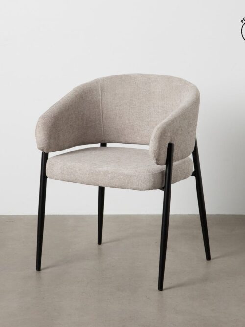 Chaise Gris Tissu-Métal Ixia 60 cm