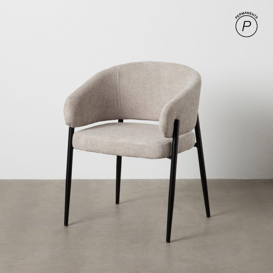Chaise Gris Tissu-Métal Ixia 60 cm