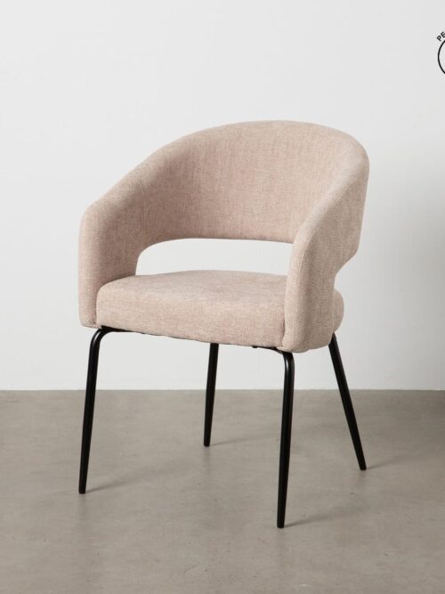 Chaise Beige Tissu-Métal Ixia 57 cm