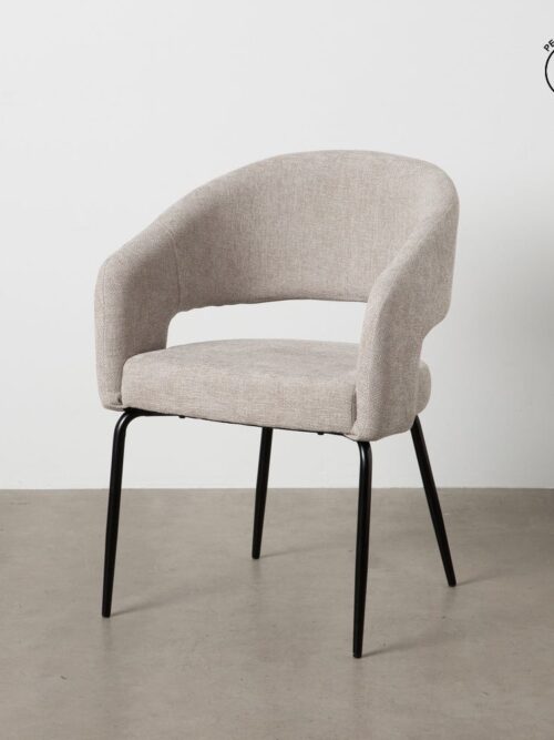 Chaise Gris Tissu-Métal Ixia 57 cm