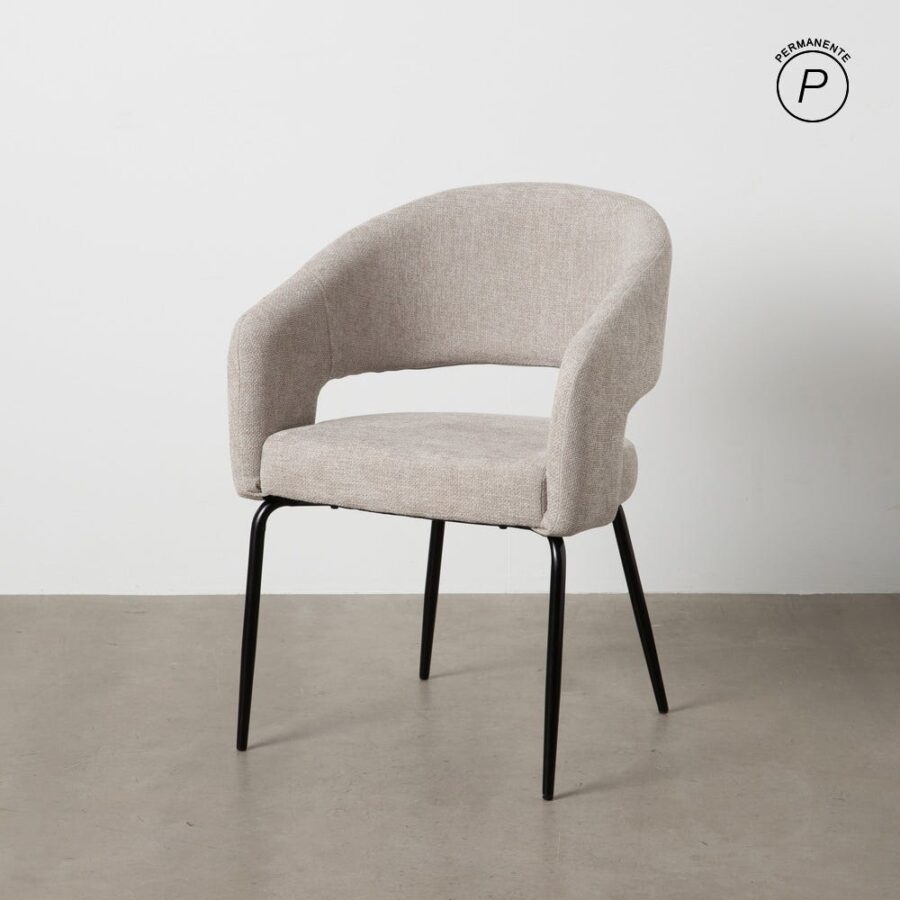 Chaise Gris Tissu-Métal Ixia 57 cm