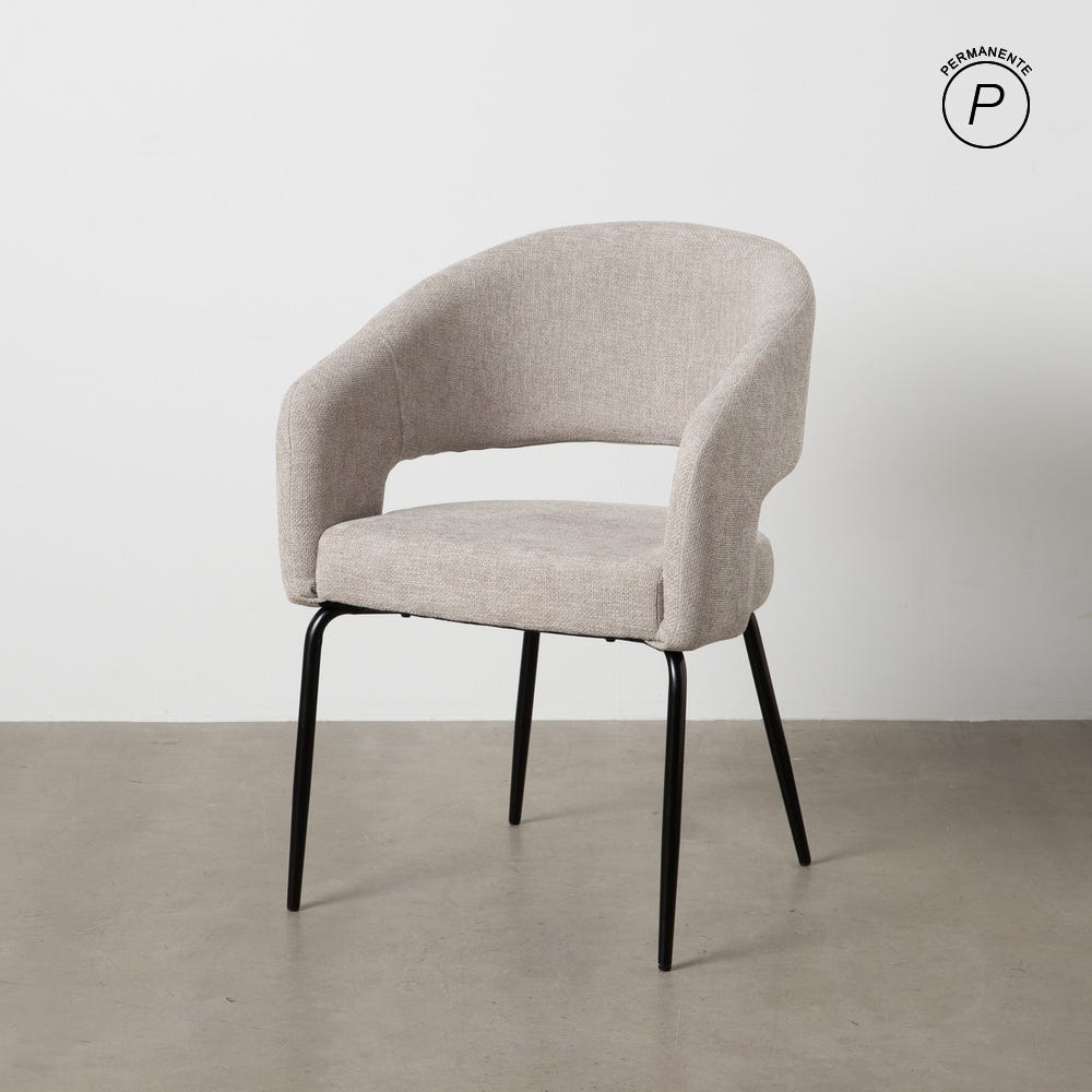 Chaise Gris Tissu-Métal Ixia 57 cm