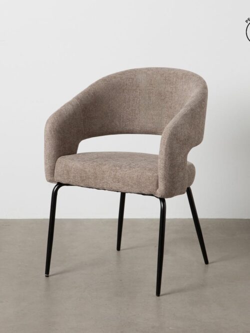Chaise Taupe Tissu-Métal Ixia 57 cm
