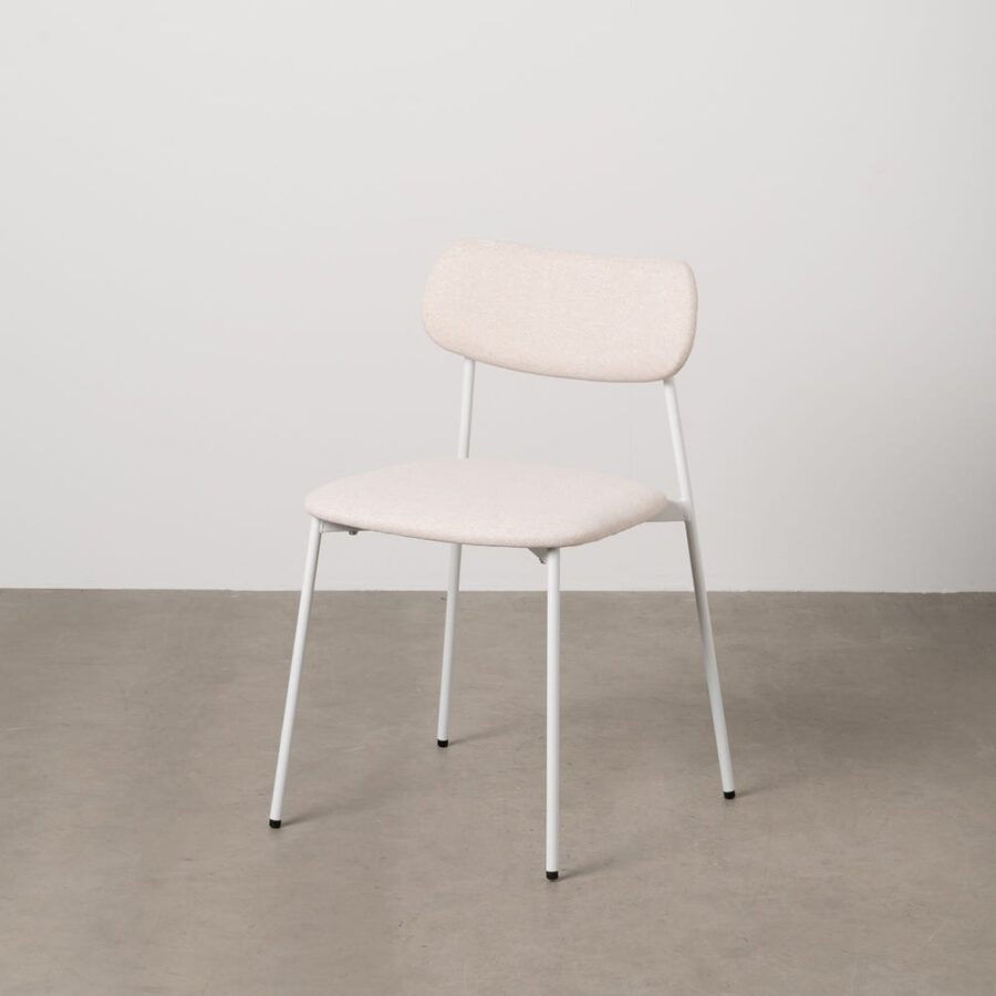 Chaise Crème Tissu-Métal Ixia 49 cm