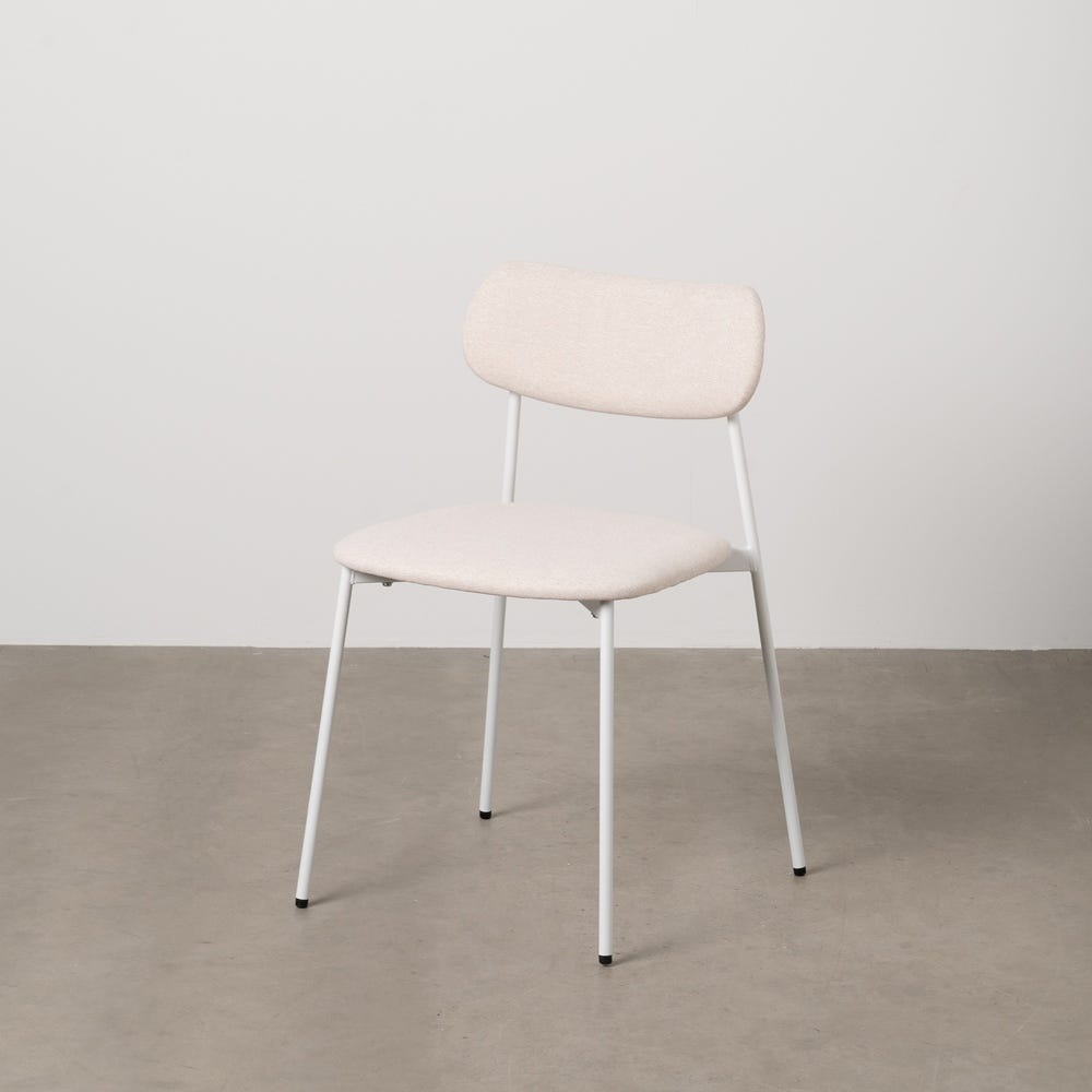 Chaise Crème Tissu-Métal Ixia 49 cm