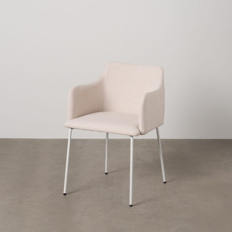 Chaise Crème Tissu-Métal Ixia 51 cm