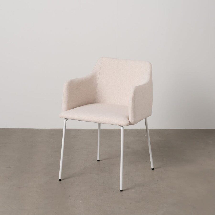Chaise Crème Tissu-Métal Ixia 51 cm
