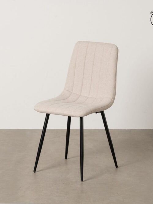 Chaise Crème Tissu-Métal Ixia 44 cm