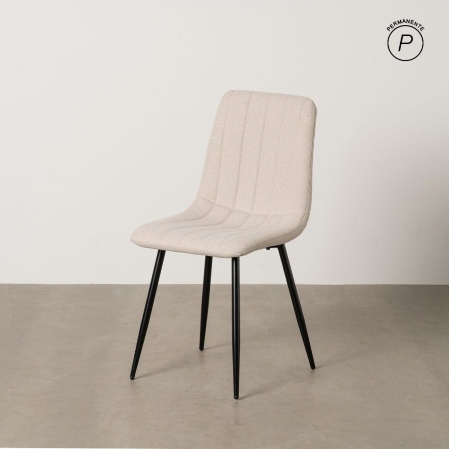 Chaise Crème Tissu-Métal Ixia 44 cm