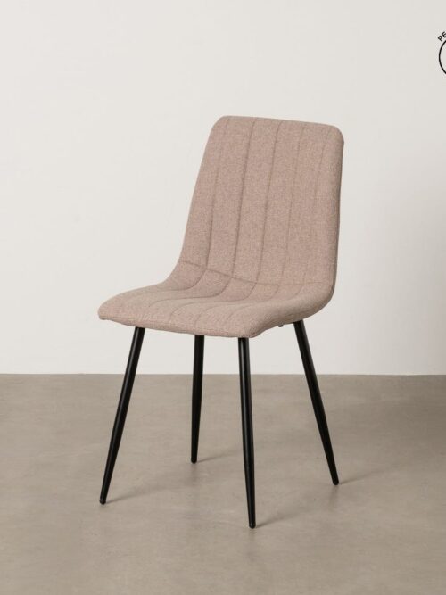 Chaise Beige Tissu-Métal Ixia 44 cm