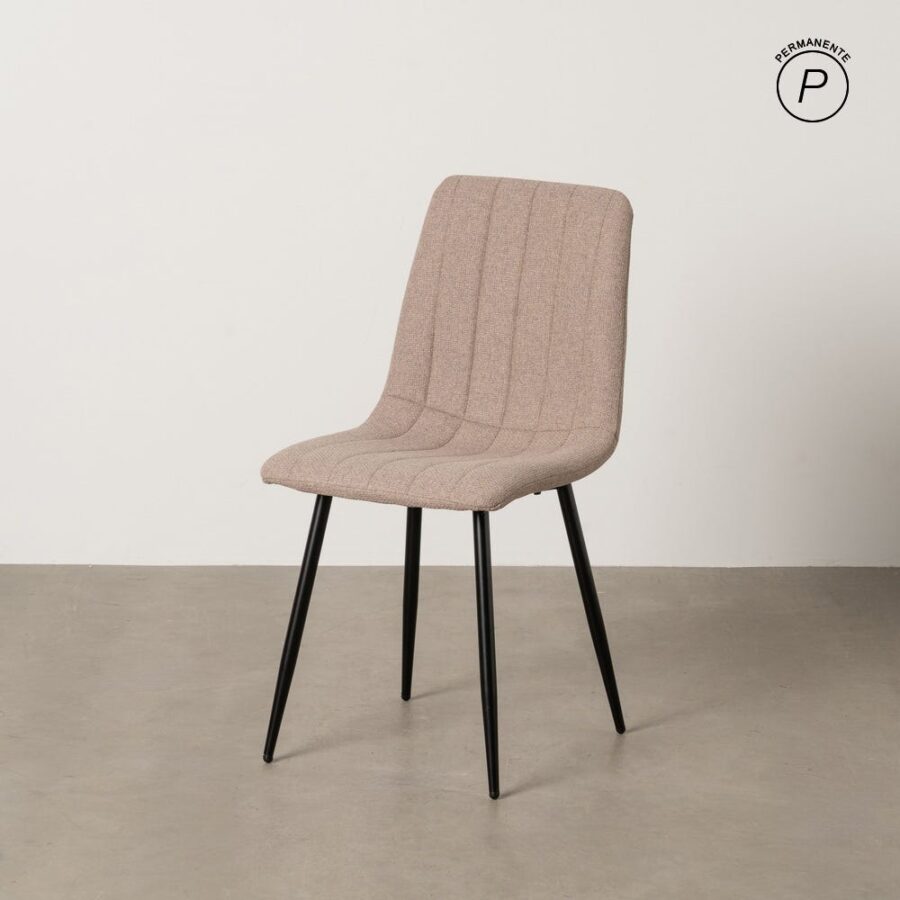 Chaise Beige Tissu-Métal Ixia 44 cm