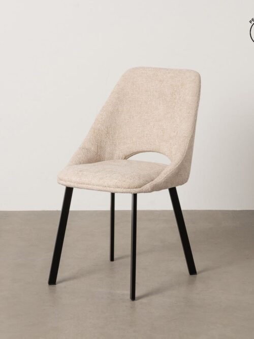 Chaise Crème Tissu-Métal Ixia 48 cm