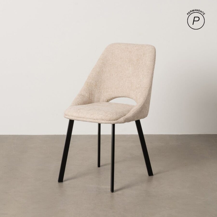 Chaise Crème Tissu-Métal Ixia 48 cm