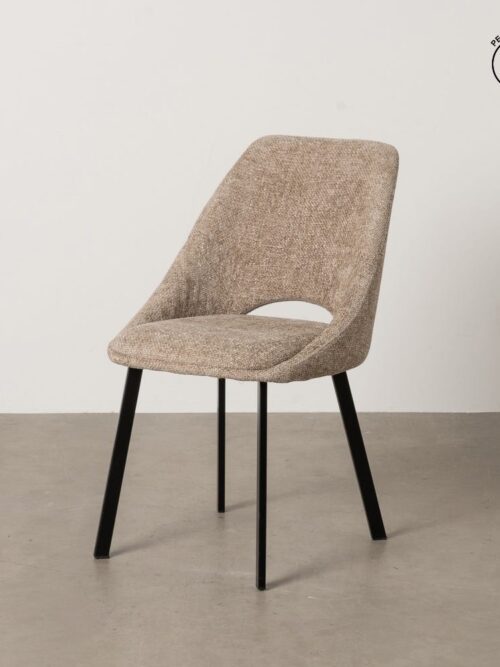Chaise Beige Tissu-Métal Ixia 48 cm