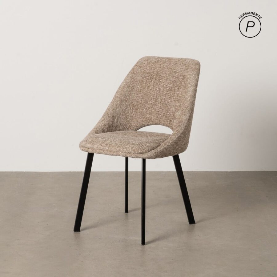Chaise Beige Tissu-Métal Ixia 48 cm