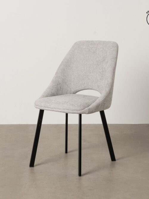 Chaise Gris Tissu-Métal Ixia 48 cm