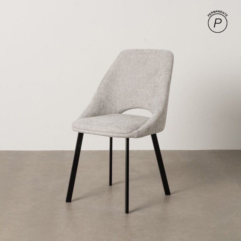 Chaise Gris Tissu-Métal Ixia 48 cm