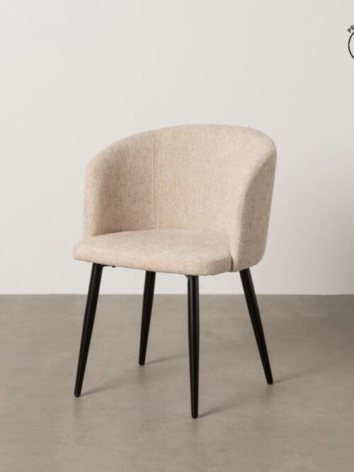 Chaise Crème Tissu-Métal Ixia 53 cm