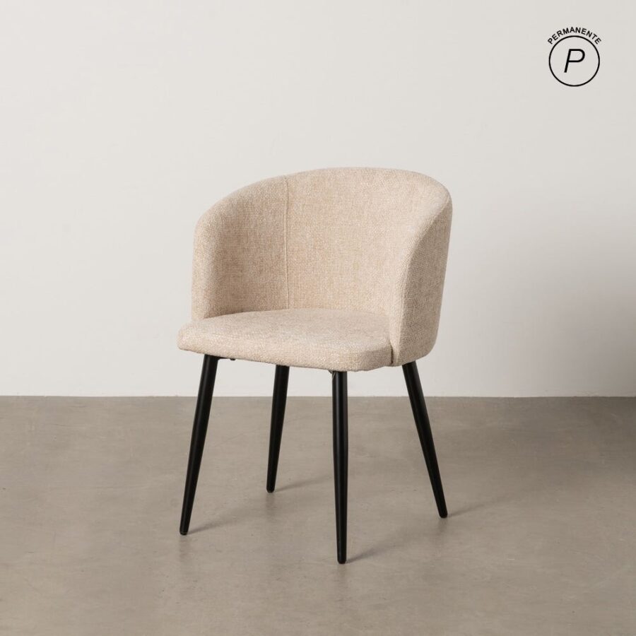 Chaise Crème Tissu-Métal Ixia 53 cm