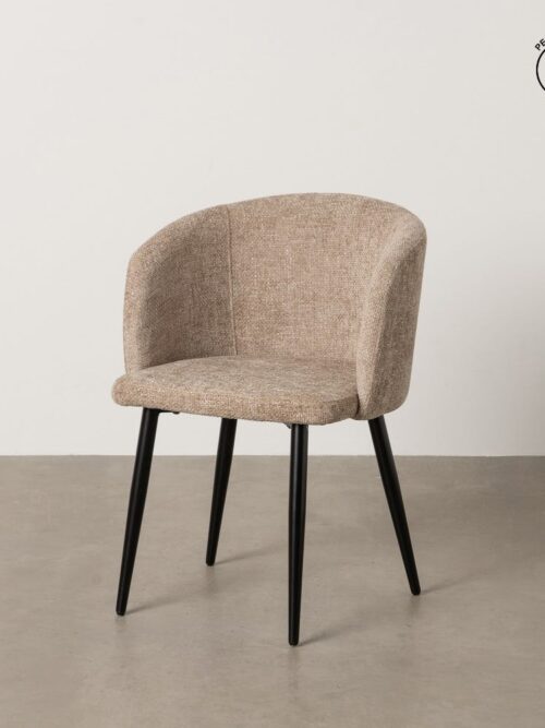 Chaise Beige Tissu-Métal Ixia 53 cm