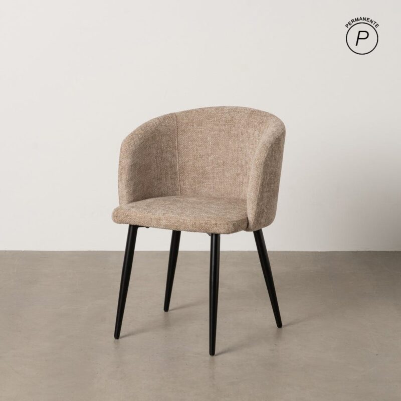 Chaise Beige Tissu-Métal Ixia 53 cm