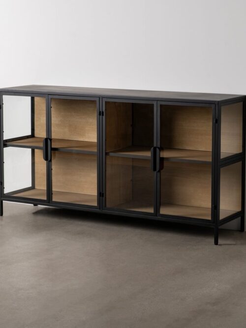 Vitrine Noir-naturel Ixia 150cm