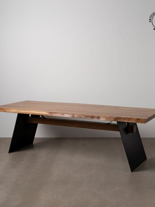 Table à Manger Acacia Bois-métal Brutaliste Ixia 260cm