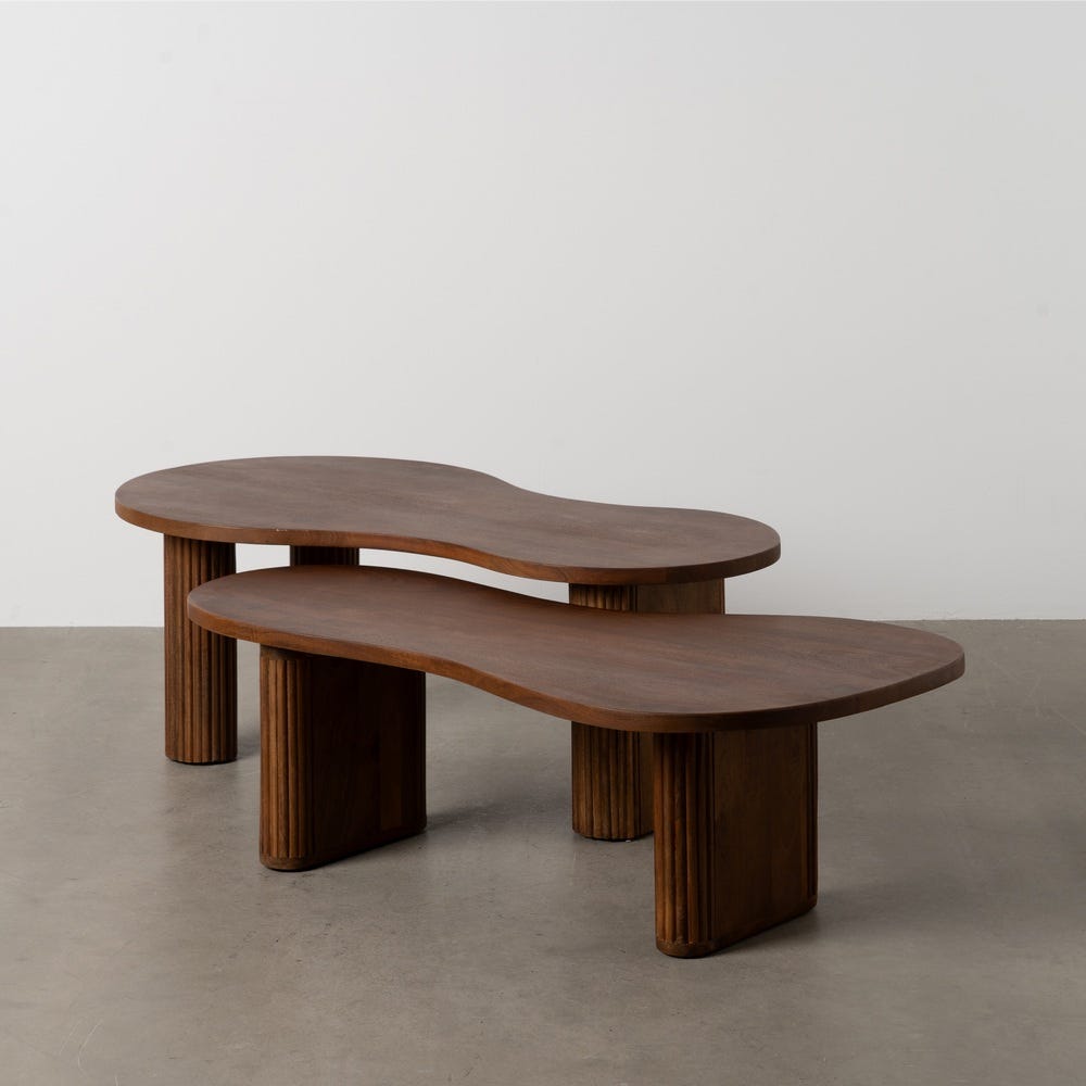 Table Basse Manguier Cannelées Ixia 110cm