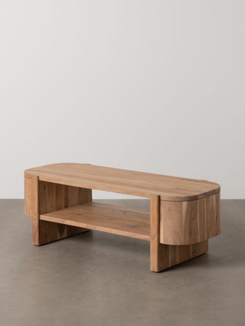 Meuble TV Naturel Acacia Ixia 120cm