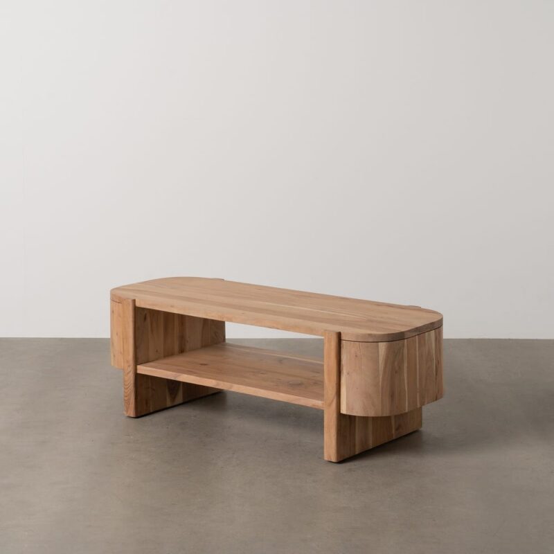 Meuble TV Naturel Acacia Ixia 120cm