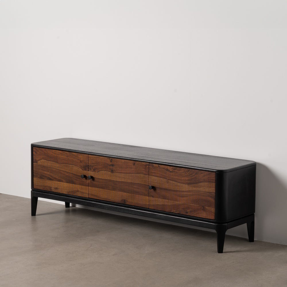 Meuble De Télévision Marron-Noir Bois Ixia