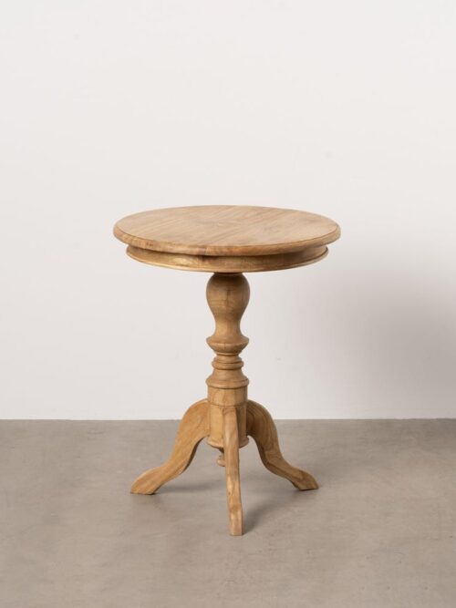 Table D'appoint Mindi Brun Miel Pied Tourné Ixia 64cm