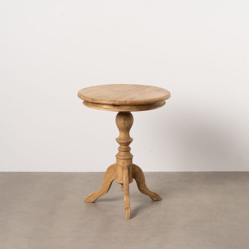 Table D'appoint Mindi Brun Miel Pied Tourné Ixia 64cm