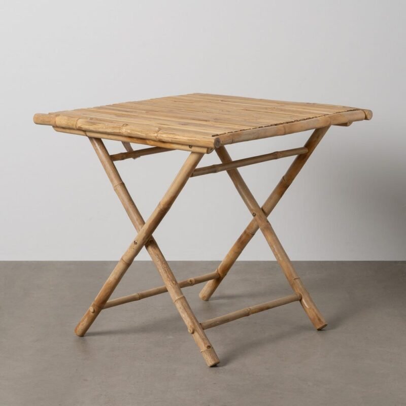 Table À Manger Pliante Bambou Naturel Ixia 80x80cm