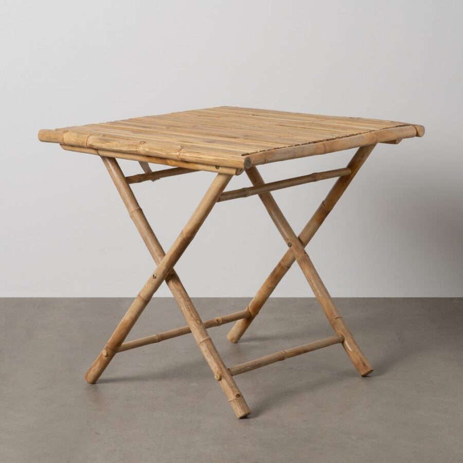 Table À Manger Pliante Bambou Naturel Ixia 80x80cm