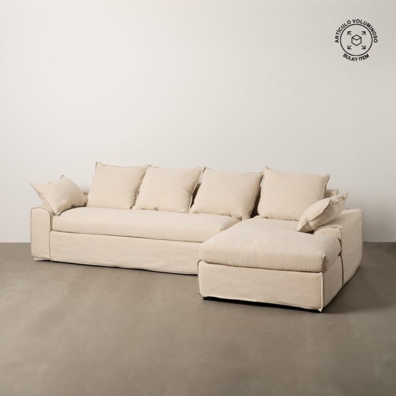 Chaise Crème Tissu-Bois Ixia