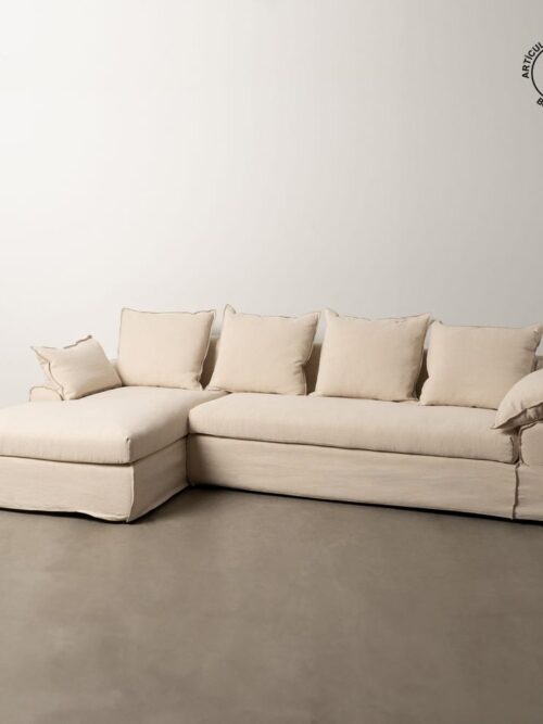 Chaise Crème Tissu-Bois Ixia