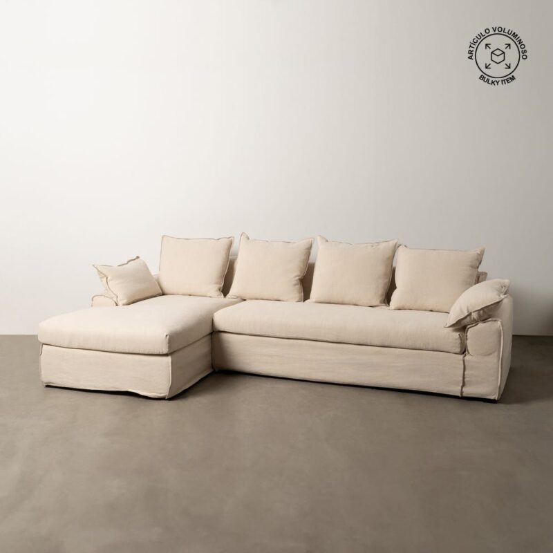 Chaise Crème Tissu-Bois Ixia