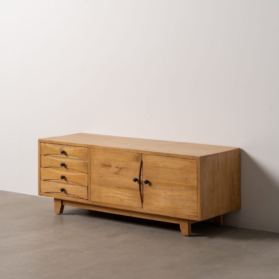 Meuble De Télévision Naturel Mindi Bois Ixia 120 cm