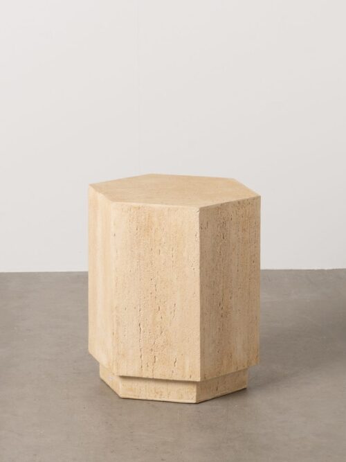 Table D'appoint Hexagonale Magnésium Beige Wilma Ixia 46cm